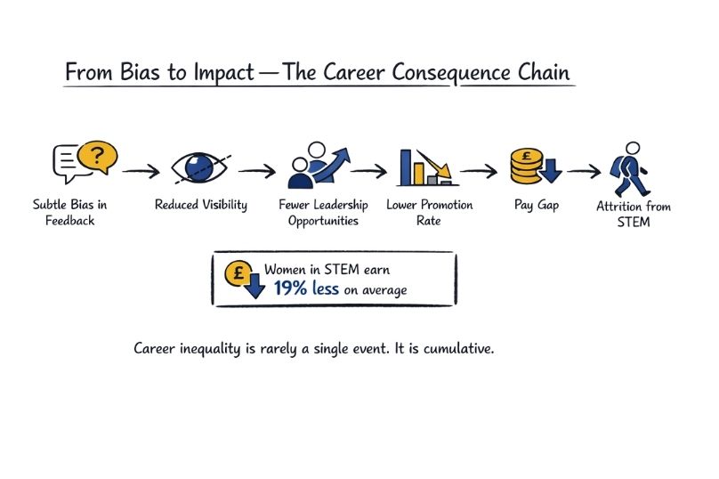 From Bias to Impact — The Career Consequence Chain