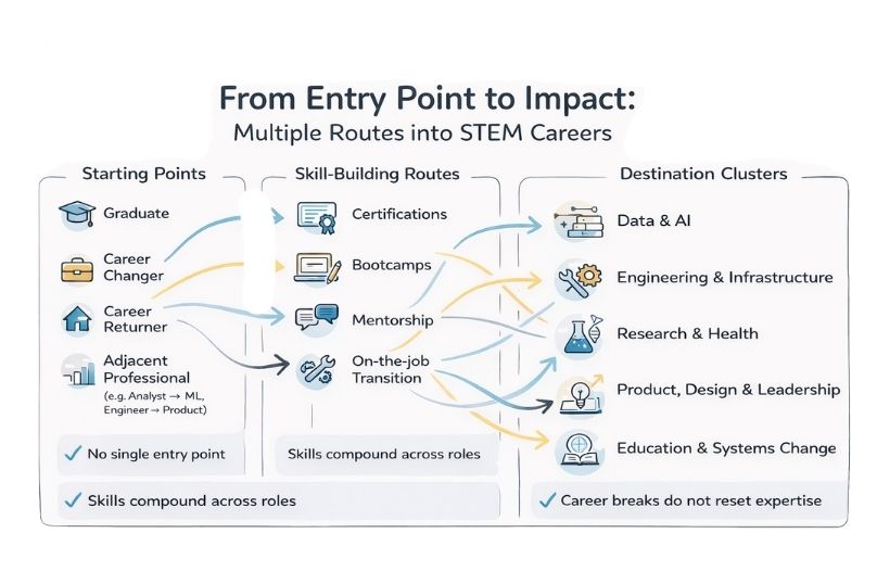 Multiple routes for stem careers
