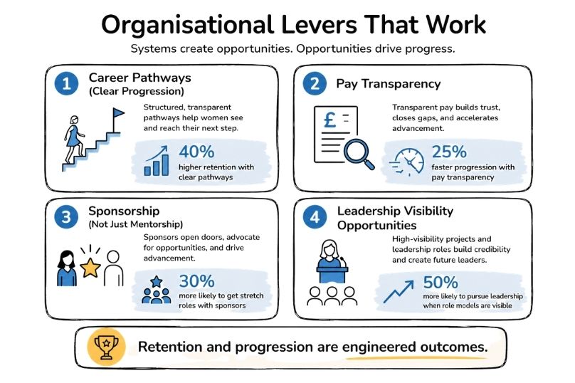 Retention and progression at work are engineered outcomes.