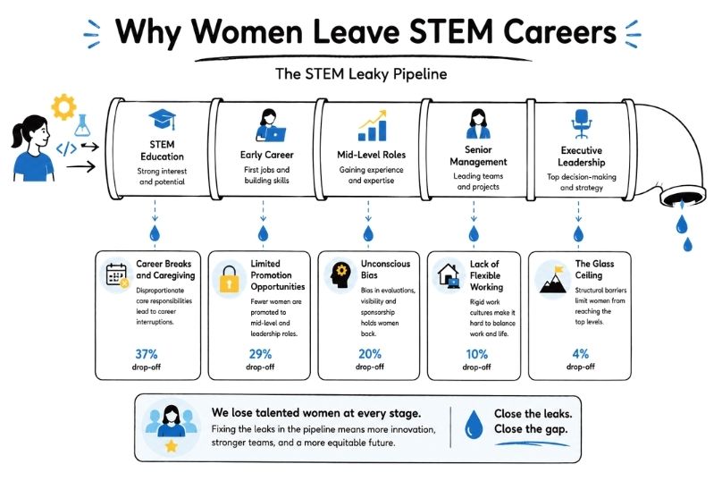 Leaky pipeline - Why women leave STEM careers