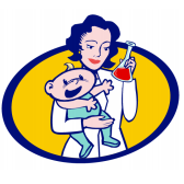 Original Mums in Science logo showing a scientist holding a child